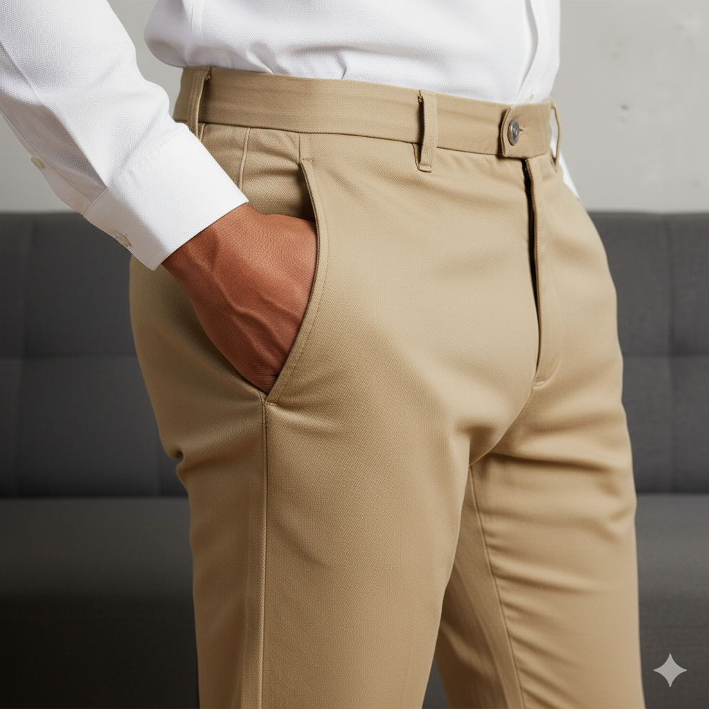 Premium Beige Cotton Chinos