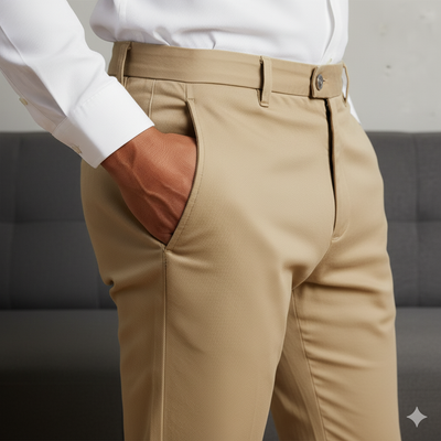 Premium Beige Cotton Chinos