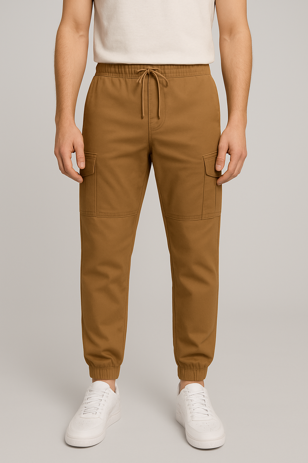 Brown Relaxed FIt 6 Pocket Cotton Cargo Trouser