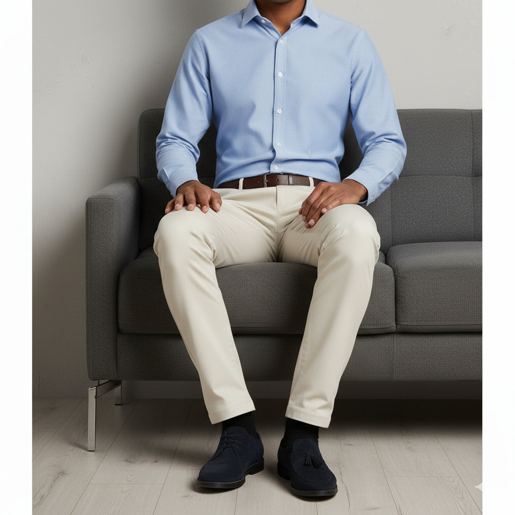 Premium Cream White Cotton Chinos