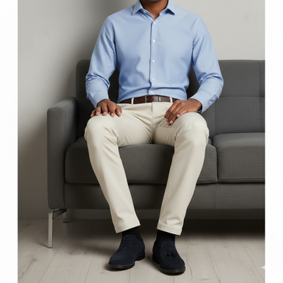 Premium Cream White Cotton Chinos