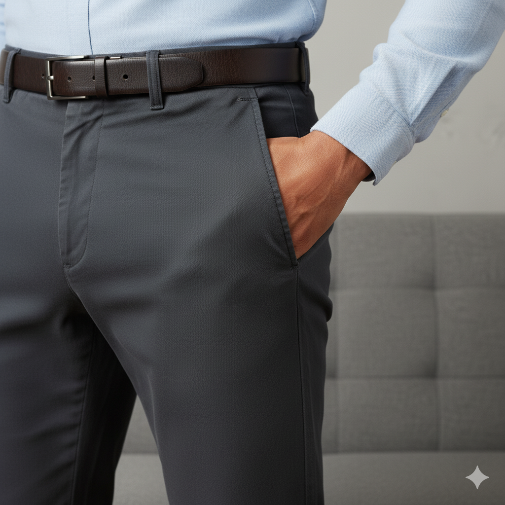 Premium Dark Grey Cotton Chinos