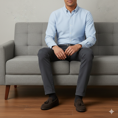 Premium Dark Grey Cotton Chinos