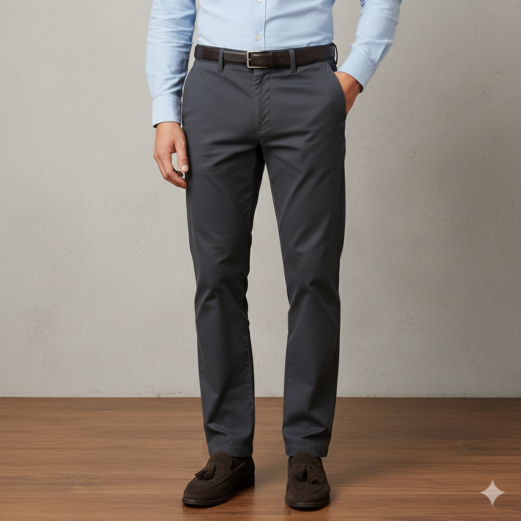 Premium Dark Grey Cotton Chinos