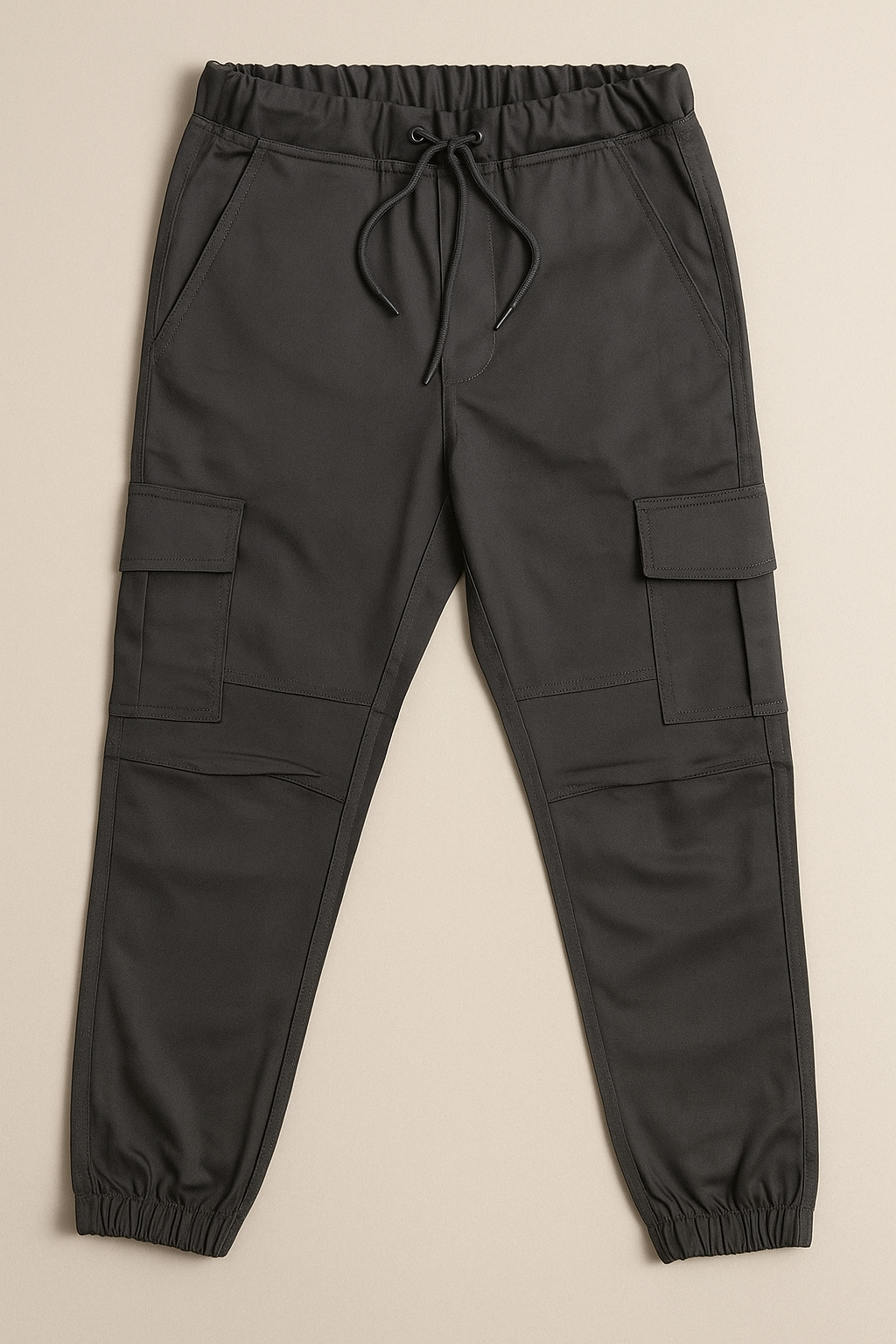 Dark Grey Relaxed FIt 6 Pocket Cotton Cargo Trouser