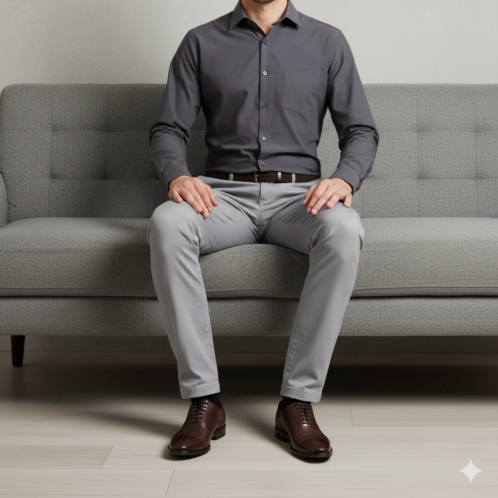 Premium Light Grey Cotton Chinos
