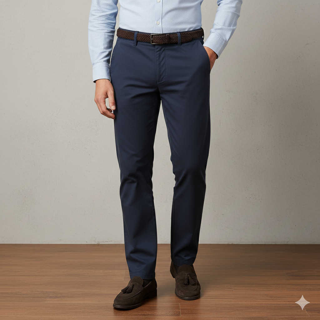 Premium Navy Blue Cotton Chinos
