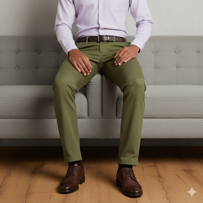 Premium Olive Green Cotton Chinos