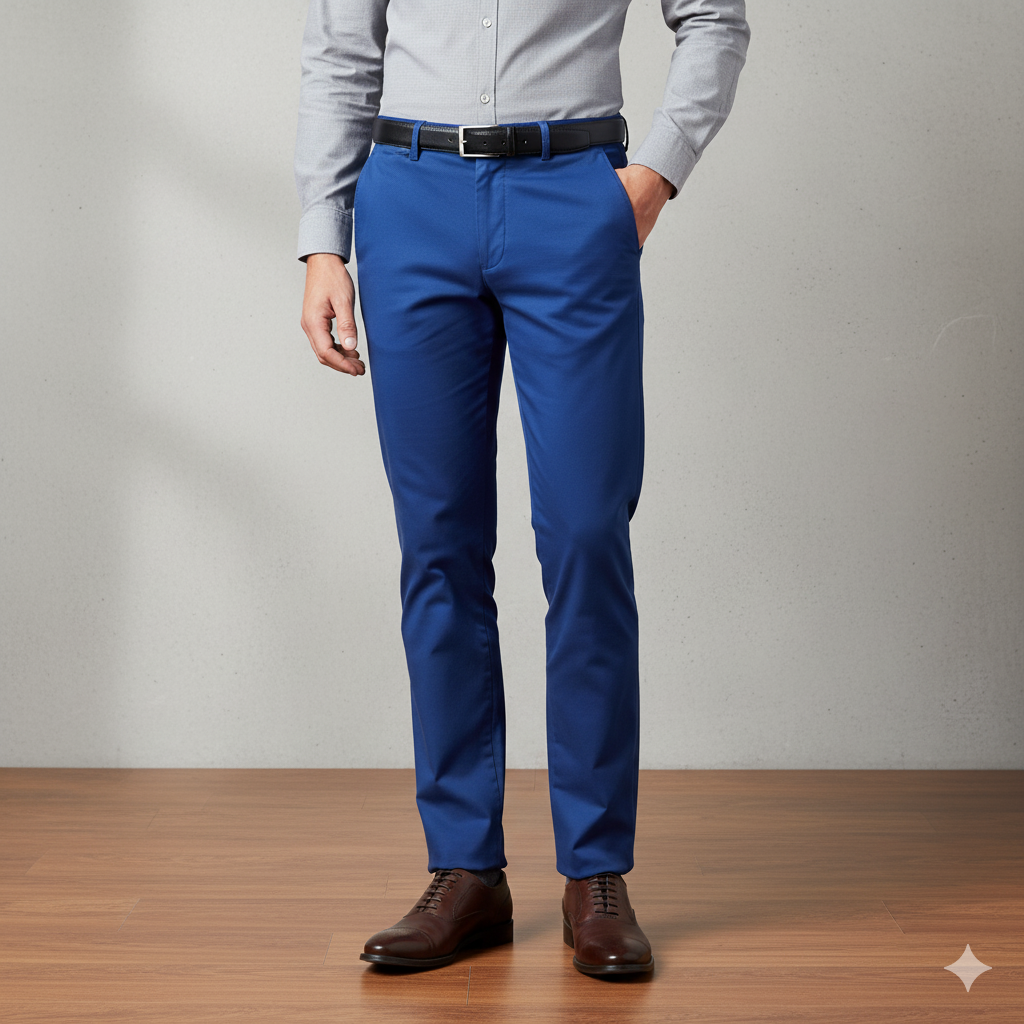 Premium Royal Blue Cotton Chinos