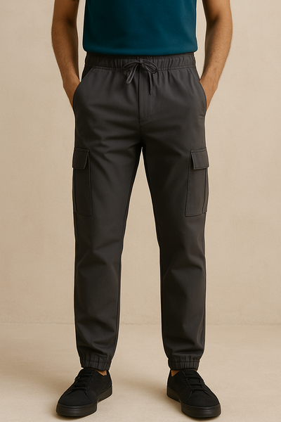 Sand Grey Relaxed FIt 6 Pocket Cotton Cargo Trouser
